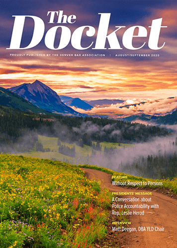 The Cover of The Docket April/May 2020